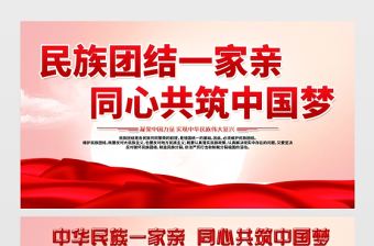 2021民族團結展板紅色大氣民族團結一家親同心共筑中國夢鑄牢中華民族共同體意識黨建宣傳展板設計下載