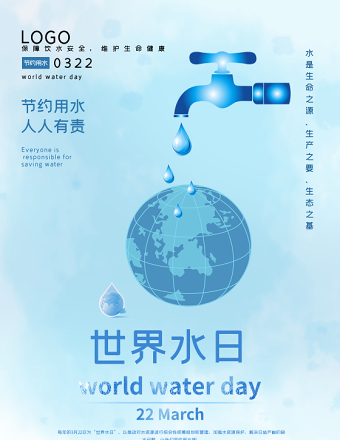世界节水日保护水资源宣传海报模板
