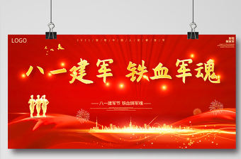 2021八一建軍鐵血軍魂展板慶祝中國人民解放軍建軍94周年舞臺背景宣傳展板
