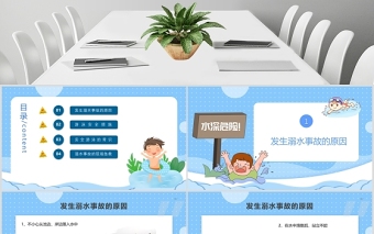 暑期防溺水安全知識教育PPT模板