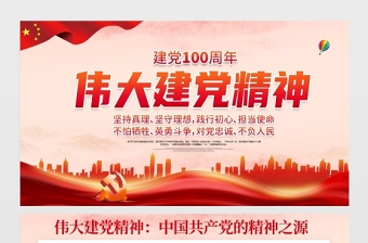 2021偉大建黨精神展板建黨100周年七一講話(huà)中國(guó)共產(chǎn)黨的精神之源宣傳欄展板設(shè)計(jì)模板