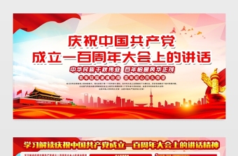 2021慶祝中國(guó)共產(chǎn)黨成立一百周年大會(huì)上的講話展板七一講話宣傳欄展板設(shè)計(jì)模板