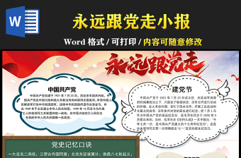 2021永遠(yuǎn)跟黨走學(xué)黨史專題小報(bào)手抄報(bào)模板