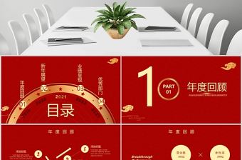 2021牛年大吉牛年紅色通用PPT模板