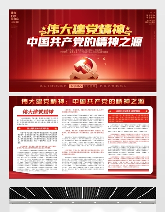 2021偉大建黨精神展板中國(guó)共產(chǎn)黨的精神之源宣傳模板