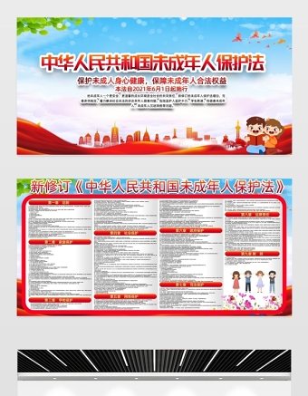 2021中华人民共和国未成年人保护法宣传展板保护未成年人身心健康合法权益专题宣传展板