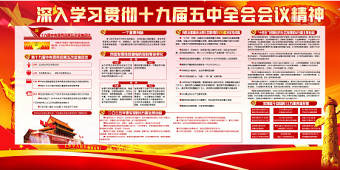 深入學(xué)習(xí)貫徹黨的十九屆五中全會精神宣傳欄展板設(shè)計模板
