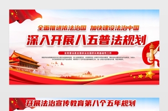 2021深入開展八五普法規(guī)劃展板開展法治宣傳教育第八個五年規(guī)劃專題展板設(shè)計模板