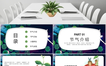清新傳統(tǒng)二十四節(jié)氣之大暑PPT模板