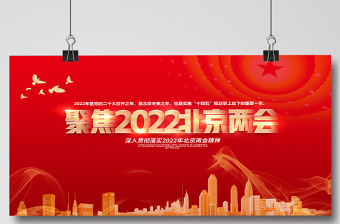 聚焦2022北京兩會(huì)展板紅色精美深入學(xué)習(xí)貫徹兩會(huì)精神社區(qū)宣傳設(shè)計(jì)模板
