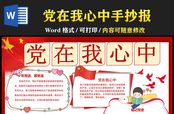 2021黨在我心中小報(bào)慶祝建黨100周年手抄報(bào)模板
