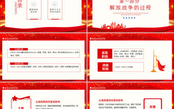 2021解放戰爭勝利PPT慶祝建黨100周年黨史學習之解放戰爭的過程新民主主義革命的勝利專題輔導PPT模板