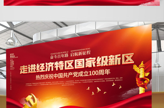 2021走進(jìn)經(jīng)濟(jì)特區(qū)國(guó)家級(jí)新區(qū)慶祝建黨100周年展板設(shè)計(jì)模板