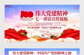 2021偉大建黨精神展板中國共產(chǎn)黨的精神之源宣傳欄展板設(shè)計模板