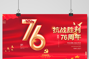 2021熱烈慶祝抗戰(zhàn)勝利76周年宣傳展板宣傳設(shè)計(jì)模板下載