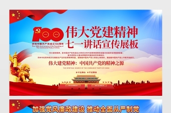2021偉大建黨精神展板建黨100周年七一講話(huà)中國(guó)共產(chǎn)黨的精神之源宣傳欄展板設(shè)計(jì)模板