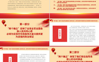 深刻認識“兩個確立”的重大意義PPT紅色黨建風十九屆六中全會精神學習微黨課課件