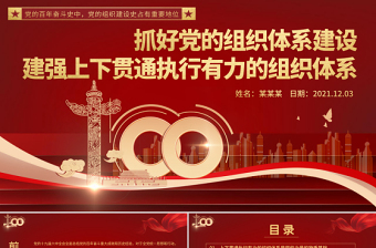 抓好黨的組織體系建設(shè)PPT紅色大氣建強(qiáng)上下貫通執(zhí)行有力的組織體系黨支部學(xué)習(xí)黨課課件