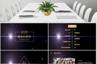 高端黑金創業融資商業計劃書公司宣傳項目投資合作ppt模版