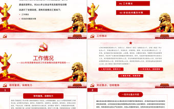 2021年黨員教育培訓工作實施情況自查評估報告PPT黨課實用模板下載