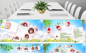 2021可愛卡通兒童電子相冊生日賀卡成長檔案ppt動態(tài)
