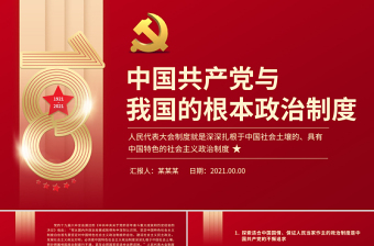 中國共產(chǎn)黨與我國的根本政治制度PPT簡潔大氣人民代表大會制度就是深深扎根于中國社會土壤的具有中國特色的社會主義政治制度黨課