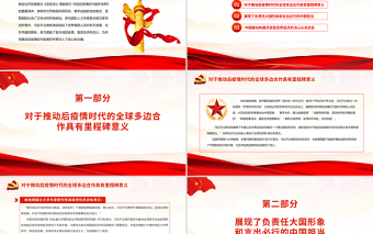 凝聚起戰(zhàn)勝困難和挑戰(zhàn)的強大力量PPT紅色大氣深入學(xué)習(xí)習(xí)近平主席世界經(jīng)濟論壇視頻會議重要演講專題黨課課件