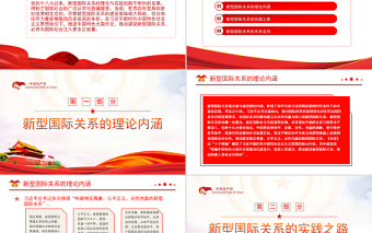 推動(dòng)建設(shè)新型國際關(guān)系PPT黨政風(fēng)黨員干部學(xué)習(xí)教育專題黨課課件模板