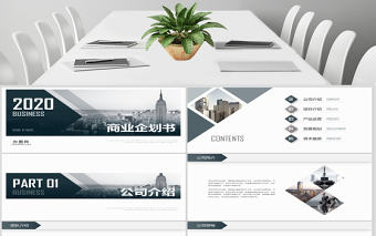 2020年穩重內容詳細商業計劃書ppt模板