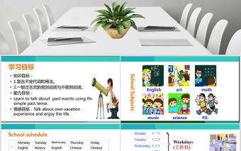 2018藍色簡約七年級英語上UNIT9PPT模板