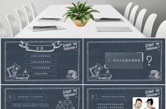 夏季校園風黑板背景情緒管理ppt模板