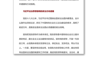 習近平法治思想是全面依法治國的行動指南