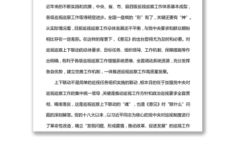 巡視巡察要在上下聯(lián)動(dòng)上下功夫