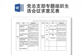 2022医务人员党员征求意见表