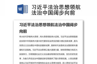 習近平法治思想領航法治中國闊步向前