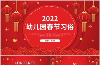 2022虎年幼兒園春節(jié)習(xí)俗介紹PPT卡通風(fēng)格兒童主題班會課件模板