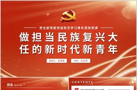 2021爭(zhēng)作新時(shí)代好青年演講背景圖ppt