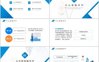2021認(rèn)識(shí)辨別腦卒中危險(xiǎn)因素綜合預(yù)防動(dòng)態(tài)藍(lán)色醫(yī)療教育PPT模板