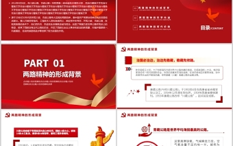 2021"兩路"精神的科學內(nèi)涵和當代價值紅色中國風黨政PPT模板
