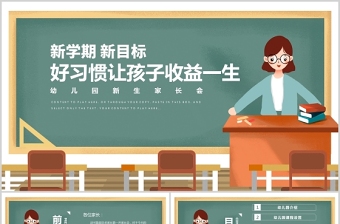2021幼兒園新生入園家長會PPT暖色卡通好習(xí)慣讓孩子受益一生培養(yǎng)好習(xí)慣幼兒教育課件
