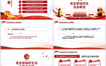 基層黨組織如何主持召開組織生活會PPT紅色大氣基層黨組織黨委黨支部組織生活會黨員微黨課模板