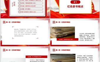 品讀紅色家書感悟理想信念PPT紅色簡潔要學(xué)習(xí)革命先烈不怕艱難困苦不畏犧牲的精神汲取奮進(jìn)力量黨員教育輔導(dǎo)黨課