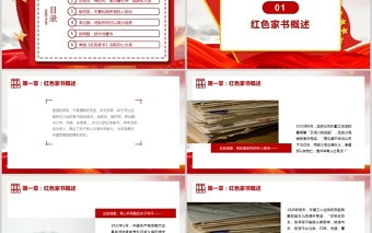 品讀紅色家書(shū)感悟理想信念PPT紅色簡(jiǎn)潔要學(xué)習(xí)革命先烈不怕艱難困苦不畏犧牲的精神汲取奮進(jìn)力量黨員教育輔導(dǎo)黨課