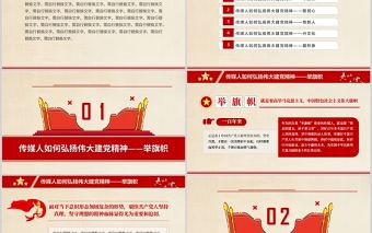 傳媒人如何弘揚偉大建黨精神PPT紅色政黨風黨員干部學習建黨精神專題課件模板