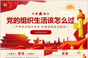 2021黨的組織生活怎么過PPT紅色精品嚴肅黨內政治生活加強黨的政治建設專題黨課課件