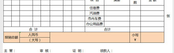 差旅费报销单EXCEL表格模板