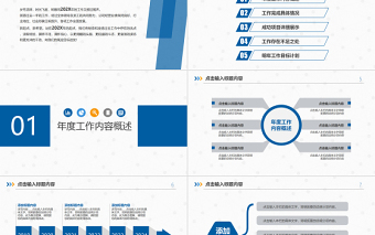 2024藍(lán)色述職報(bào)告工作總結(jié)PPT模板幻燈片