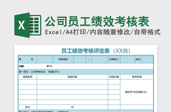 公司员工绩效考核表Excel模板
