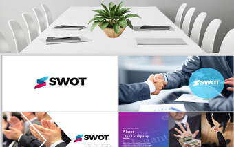简约SWOT分析商务业务介绍ppt模板