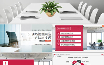 大氣商務(wù)6S現(xiàn)場(chǎng)管理實(shí)施方法與技巧PPT模板